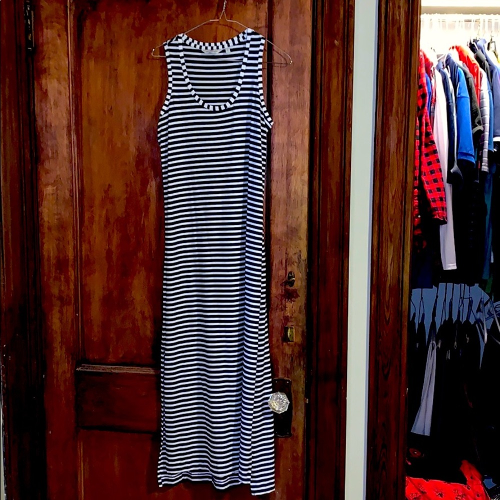 Vineyard vines stretch maxi dress nautical stripe